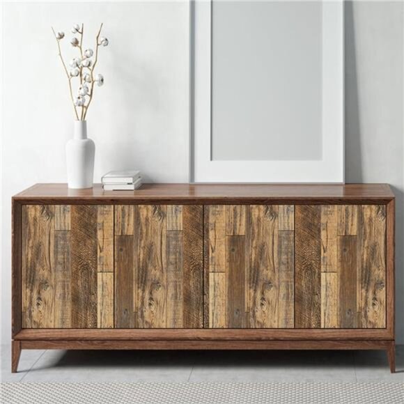 17.71''Ă—118'' Shiplap Peel and Stick Wallpaper Rustic Wood Grain Contact Paper - Picture 4 of 7